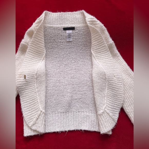 Guess Collection Women's Super Long Sleeve Knit Ivory One Button Cardigan Sz: L - Picture 3 of 8